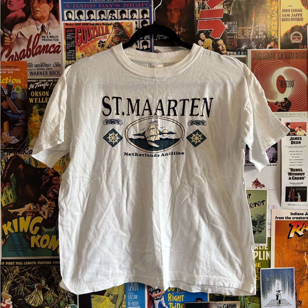 St. Maarten White Graphic Tee